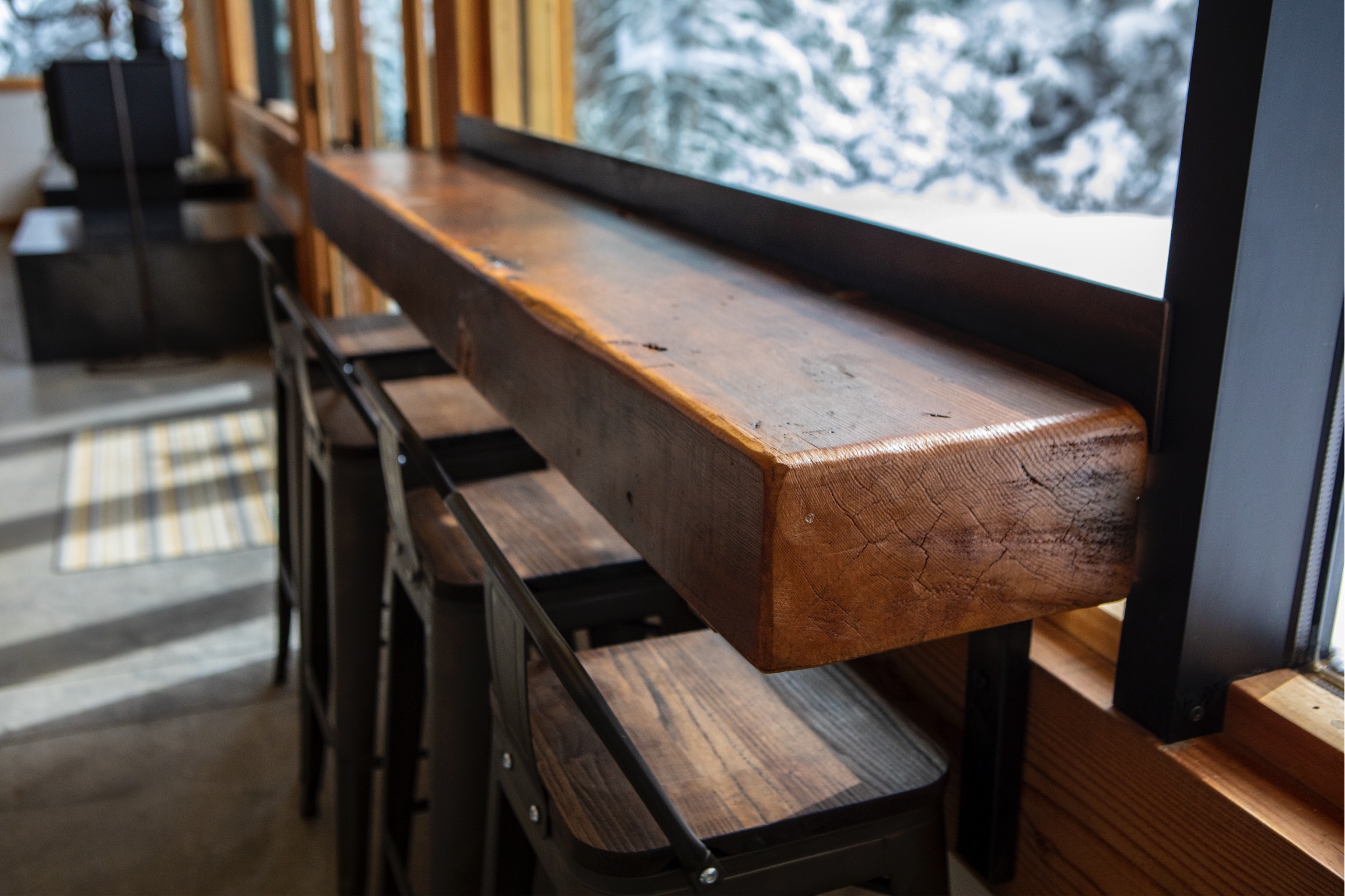 Custom metalwork detail, Red Mountain Alpine Lodge construction